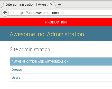 Django Admin site with a name and a title